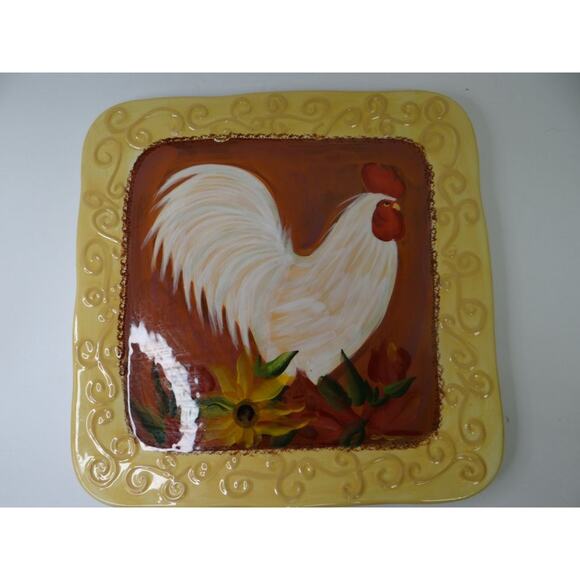 Decorative Kitchen Rooster Plate, Bella Casa, Farmhouse Rustic Country Decor - Picture 2 of 6